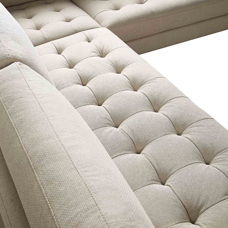 Henrietta 5+Seater Corner Sofa, Beige Woven Fabric - Image 13