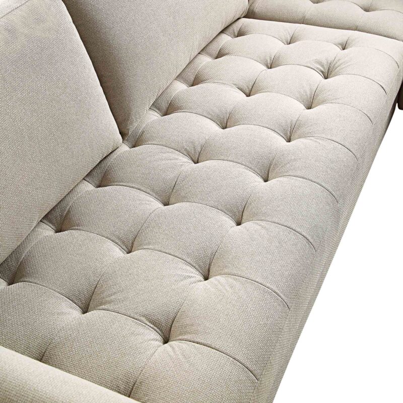 Henrietta 5+Seater Corner Sofa, Beige Woven Fabric - Image 14