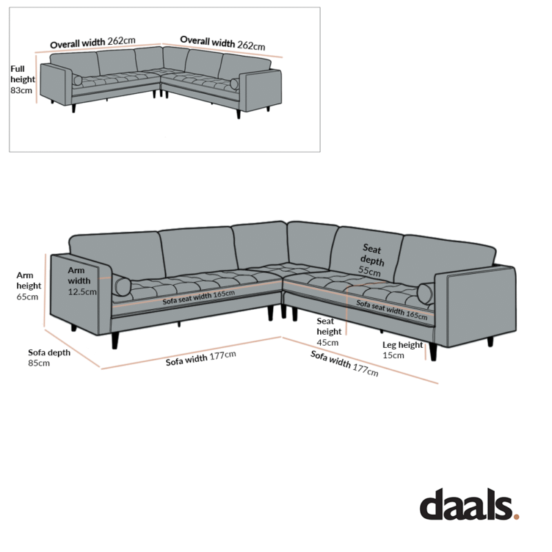 Henrietta 5+Seater Corner Sofa, Tan Faux Suede - Image 8