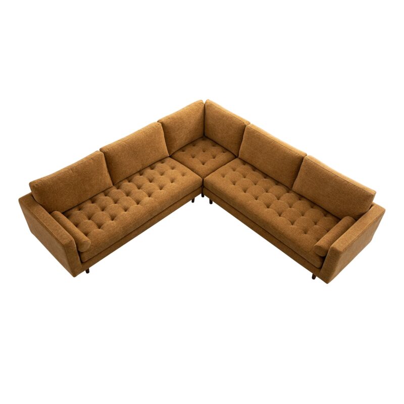 Henrietta 5+Seater Corner Sofa, Spiced Honey Chenille - Image 2
