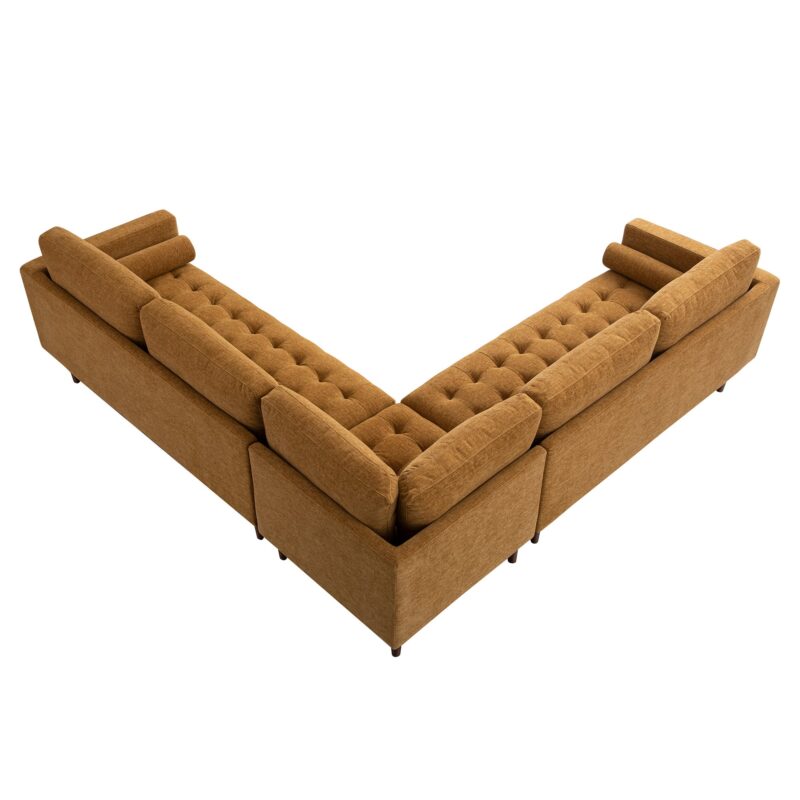 Henrietta 5+Seater Corner Sofa, Spiced Honey Chenille - Image 6