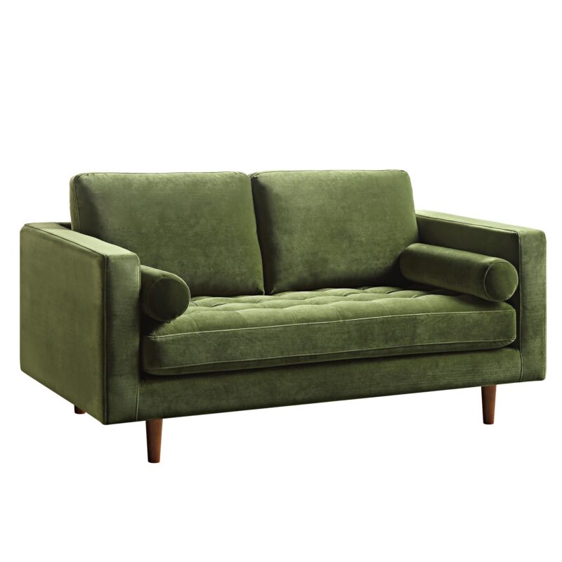 Henrietta 2-Seater Sofa, Moss Green Velvet - Image 4