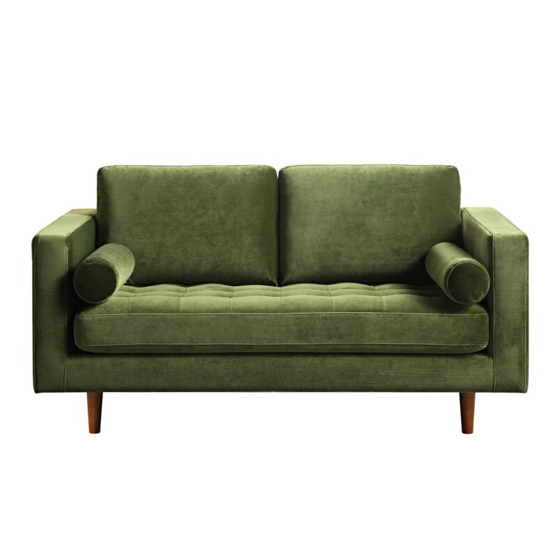 Henrietta 2-Seater Sofa, Moss Green Velvet - Image 5