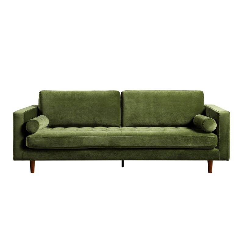 Henrietta Large 3-Seater Sofa, Moss Green Velvet - Image 5