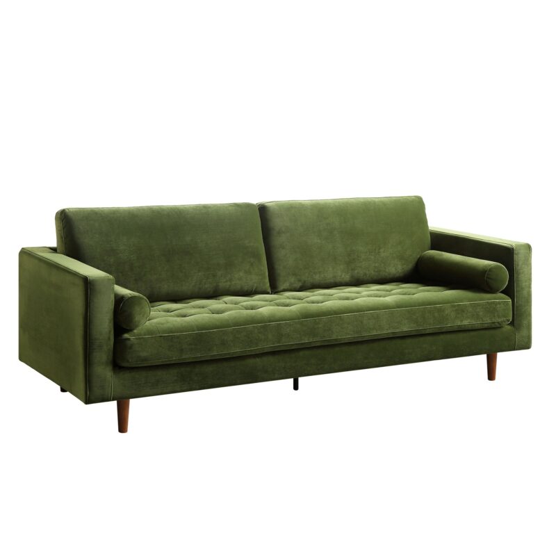 Henrietta Large 3-Seater Sofa, Moss Green Velvet - Image 6