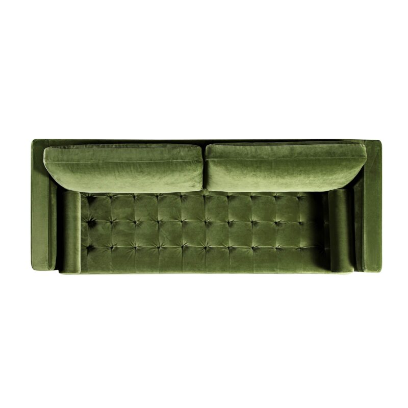 Henrietta Large 3-Seater Sofa, Moss Green Velvet - Image 8