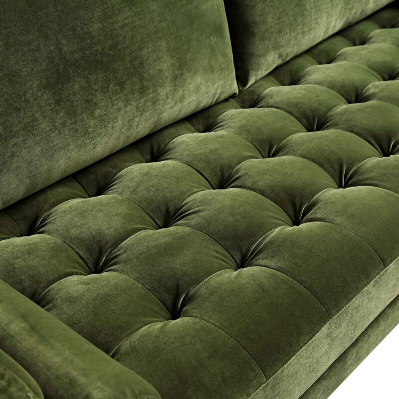 Henrietta Large 3-Seater Sofa, Moss Green Velvet - Image 11