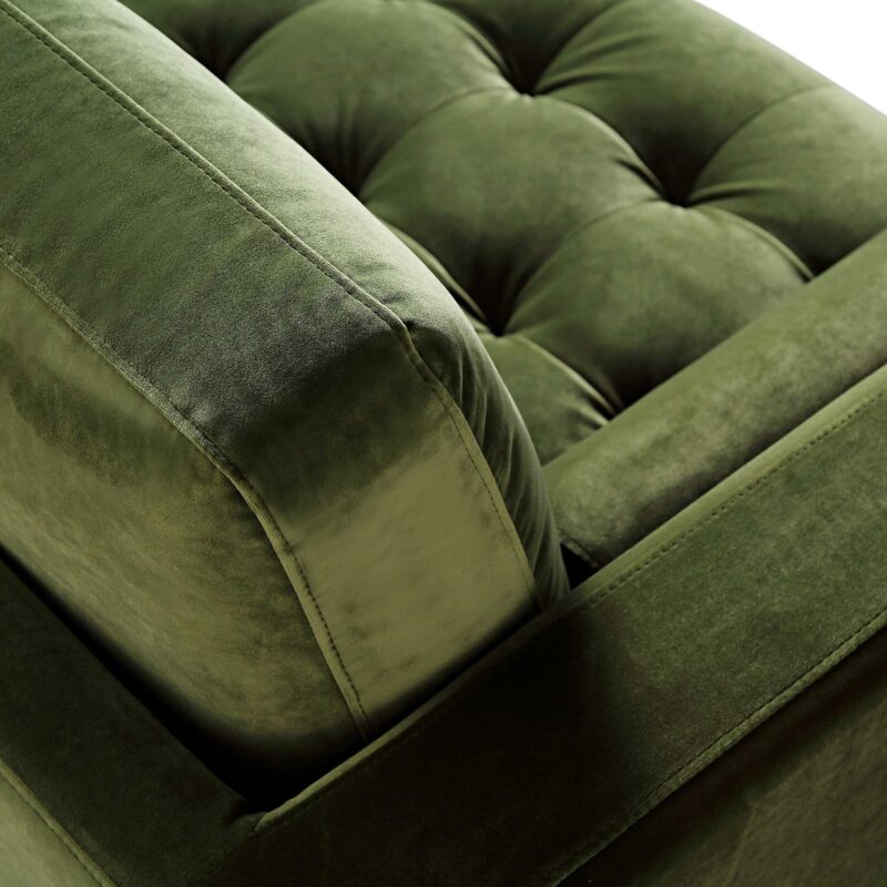 Henrietta Large 3-Seater Sofa, Moss Green Velvet - Image 12
