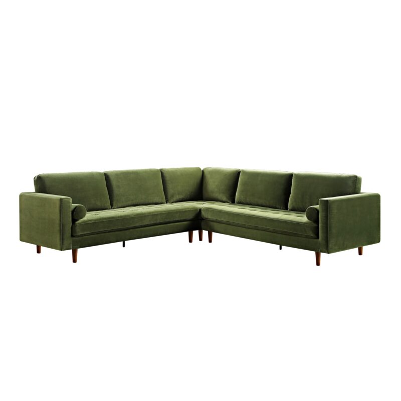 Henrietta 5+Seater Corner Sofa, Moss Green Velvet - Image 6
