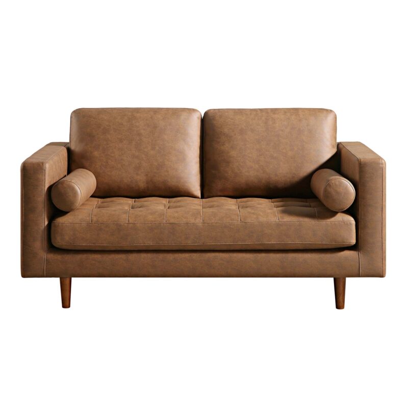Henrietta 2-Seater Sofa, Tan Faux Suede - Image 5