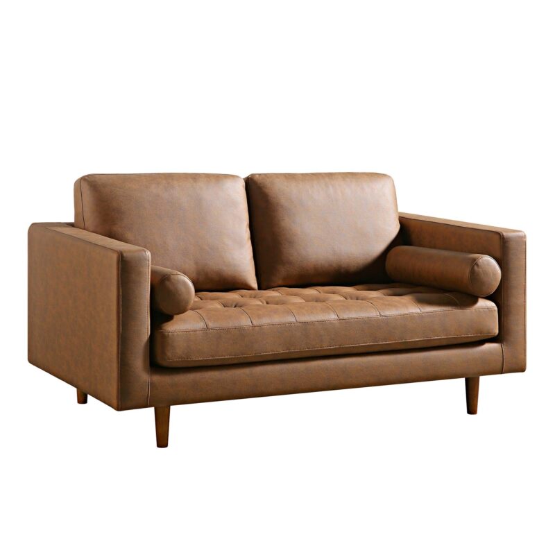 Henrietta 2-Seater Sofa, Tan Faux Suede - Image 6