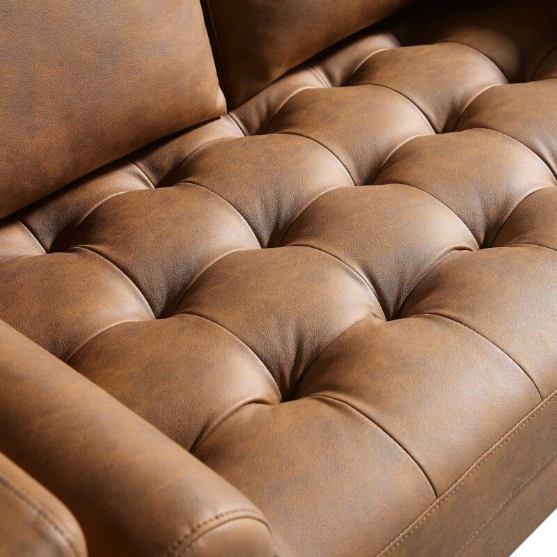 Henrietta 2-Seater Sofa, Tan Faux Suede - Image 11