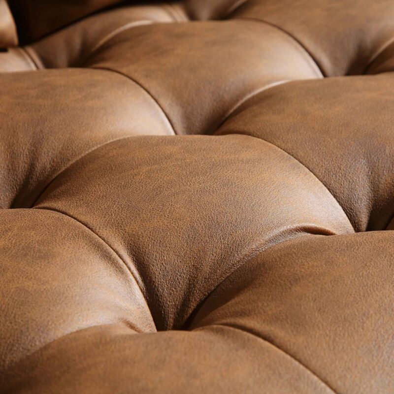 Henrietta 2-Seater Sofa, Tan Faux Suede - Image 12