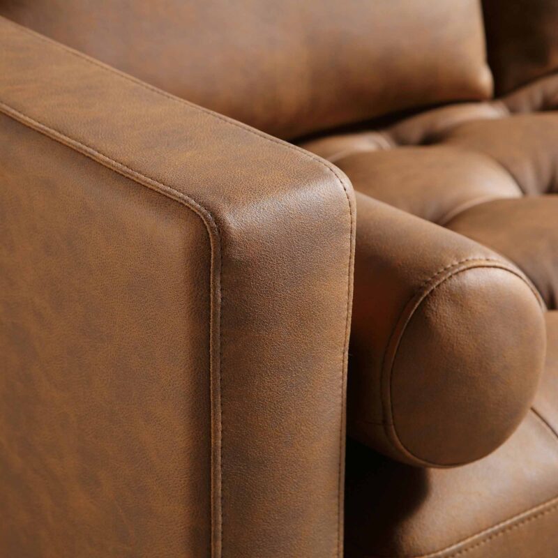 Henrietta 2-Seater Sofa, Tan Faux Suede - Image 14