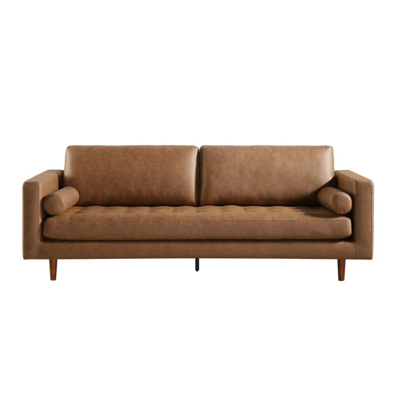 Henrietta Large 3-Seater Sofa, Tan Faux Suede - Image 5