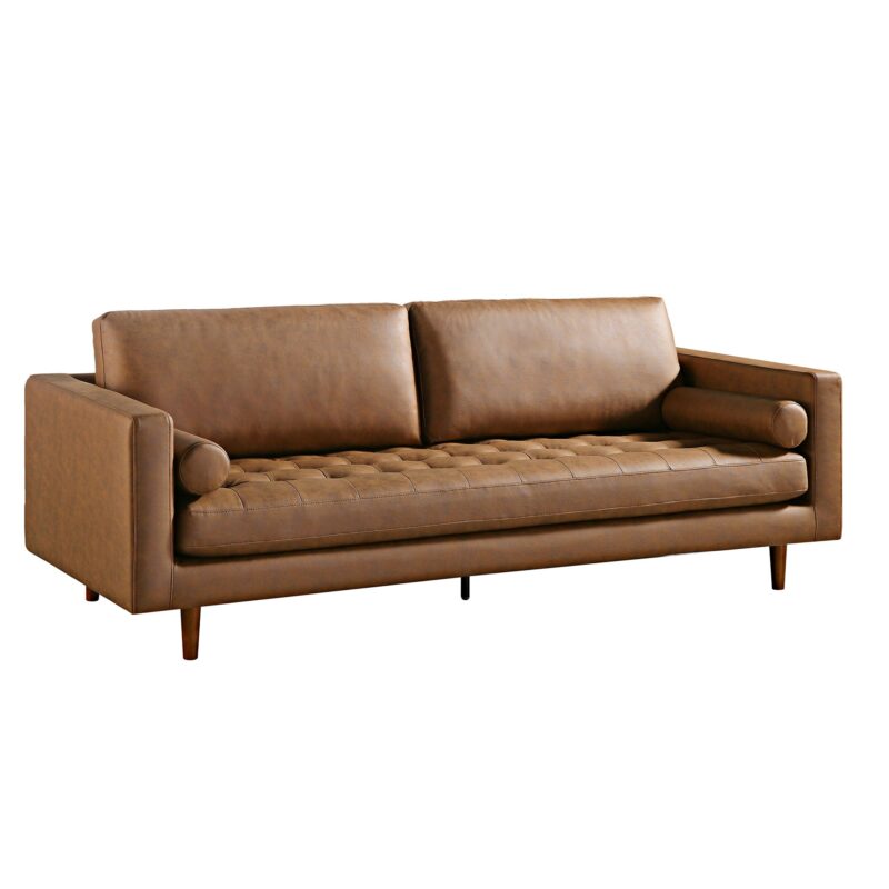Henrietta Large 3-Seater Sofa, Tan Faux Suede - Image 6