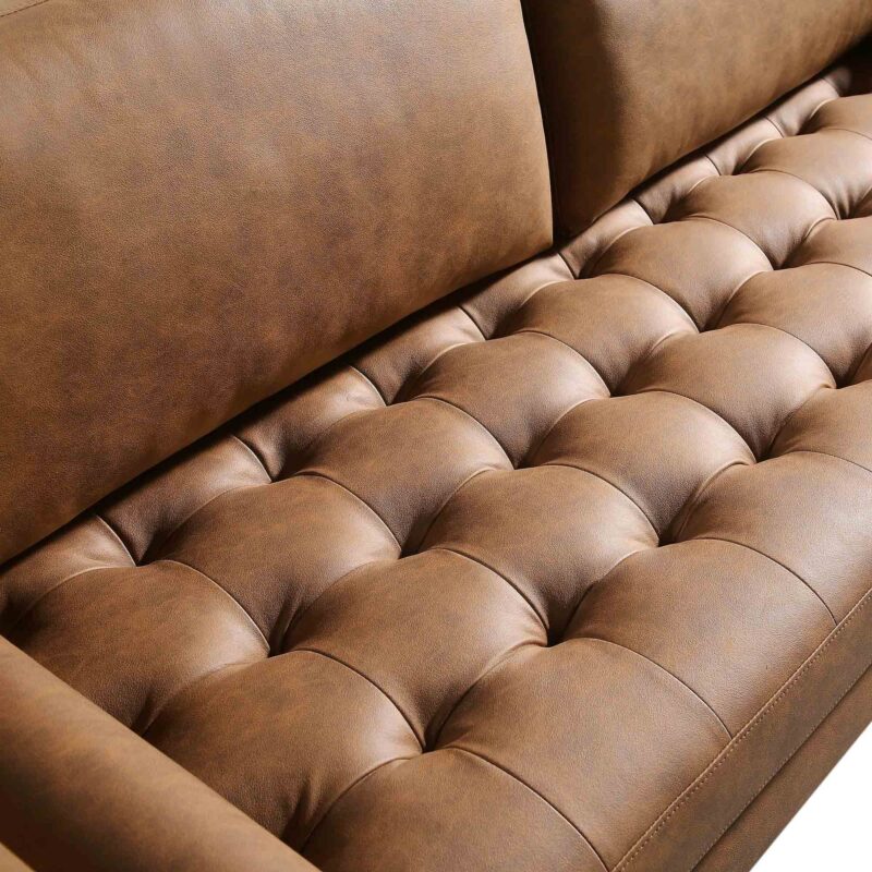 Henrietta Large 3-Seater Sofa, Tan Faux Suede - Image 11