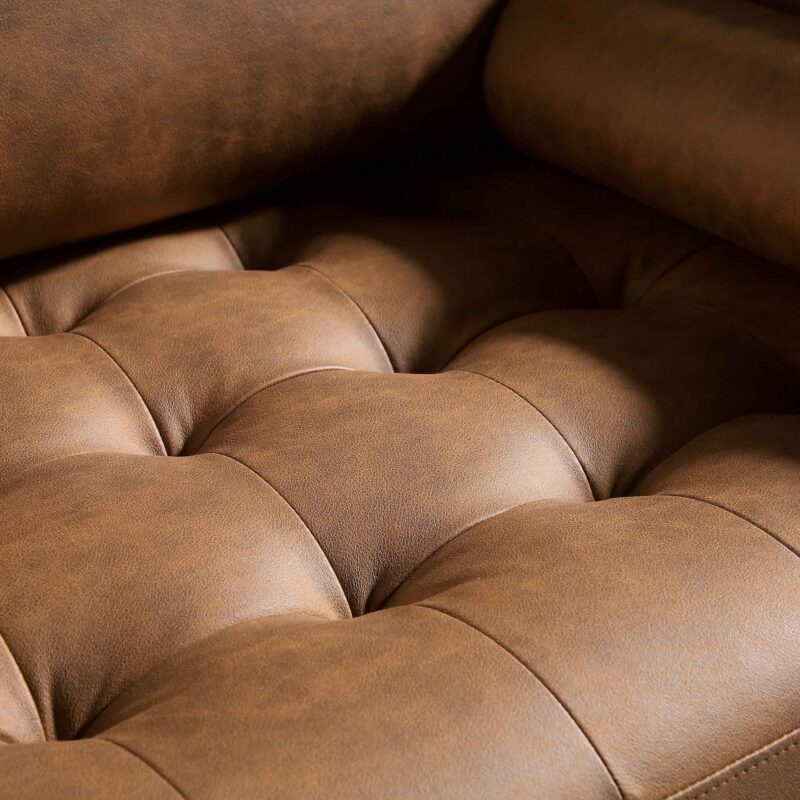 Henrietta Large 3-Seater Sofa, Tan Faux Suede - Image 12