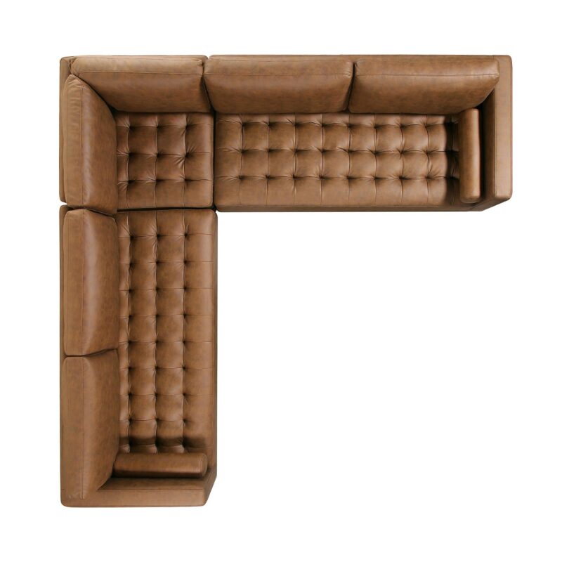 Henrietta 5+Seater Corner Sofa, Tan Faux Suede - Image 10