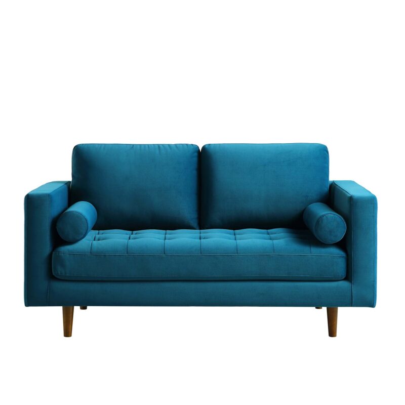Henrietta 2-Seater Sofa, Teal Velvet - Image 5
