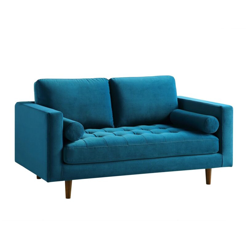 Henrietta 2-Seater Sofa, Teal Velvet - Image 6