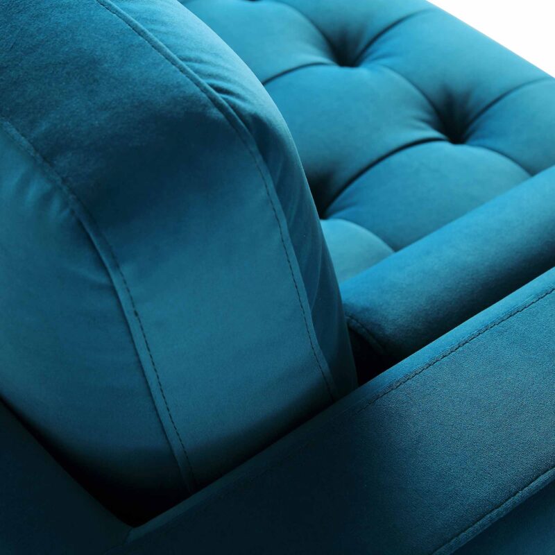 Henrietta 2-Seater Sofa, Teal Velvet - Image 12
