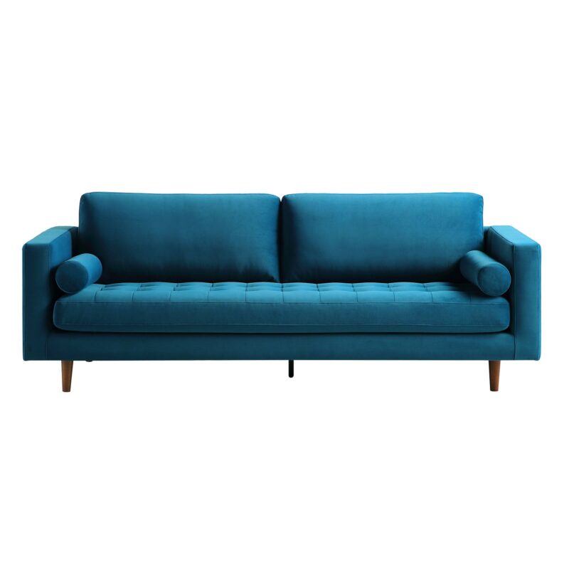 Henrietta Large 3-Seater Sofa, Teal Velvet - Image 5