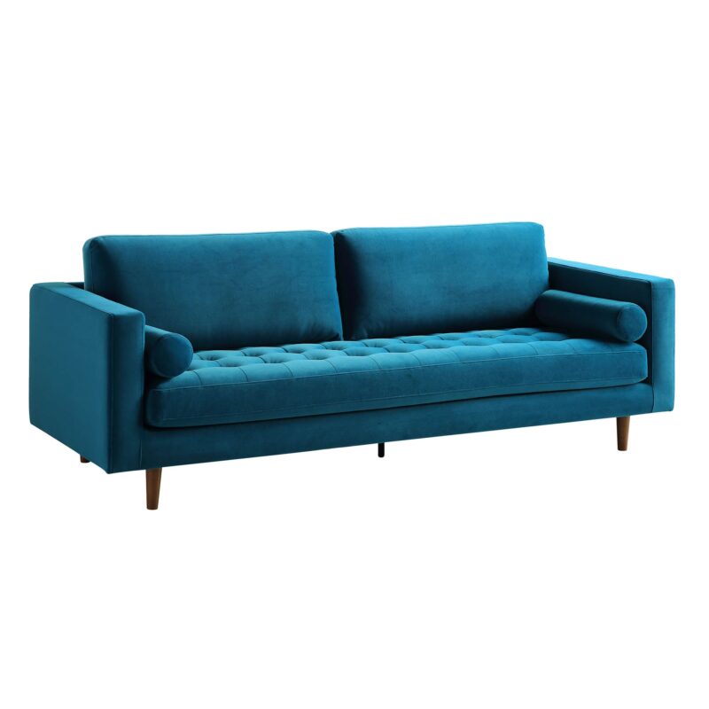 Henrietta Large 3-Seater Sofa, Teal Velvet - Image 6