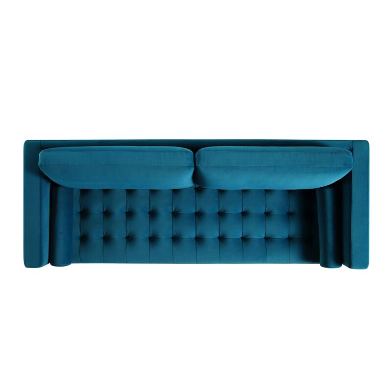 Henrietta Large 3-Seater Sofa, Teal Velvet - Image 8