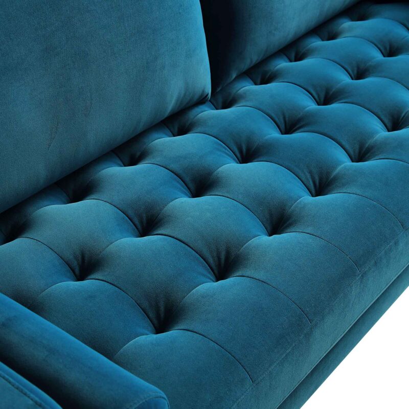Henrietta Large 3-Seater Sofa, Teal Velvet - Image 11