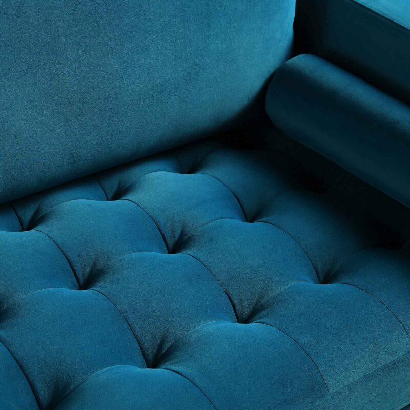 Henrietta Large 3-Seater Sofa, Teal Velvet - Image 12