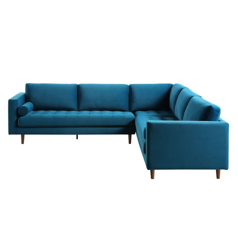 Henrietta 5+Seater Corner Sofa, Teal Velvet - Image 4