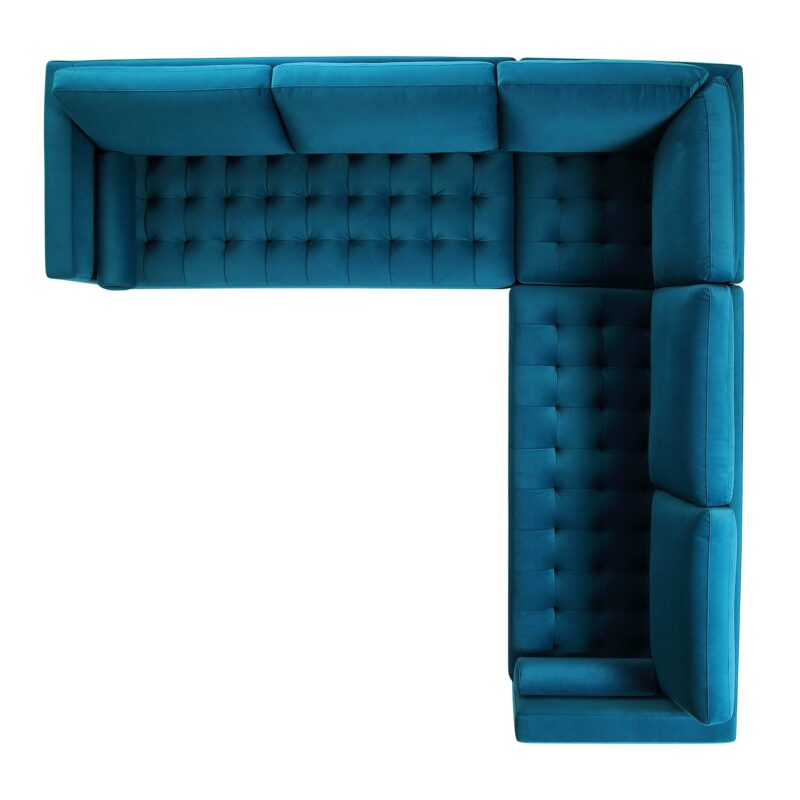 Henrietta 5+Seater Corner Sofa, Teal Velvet - Image 6
