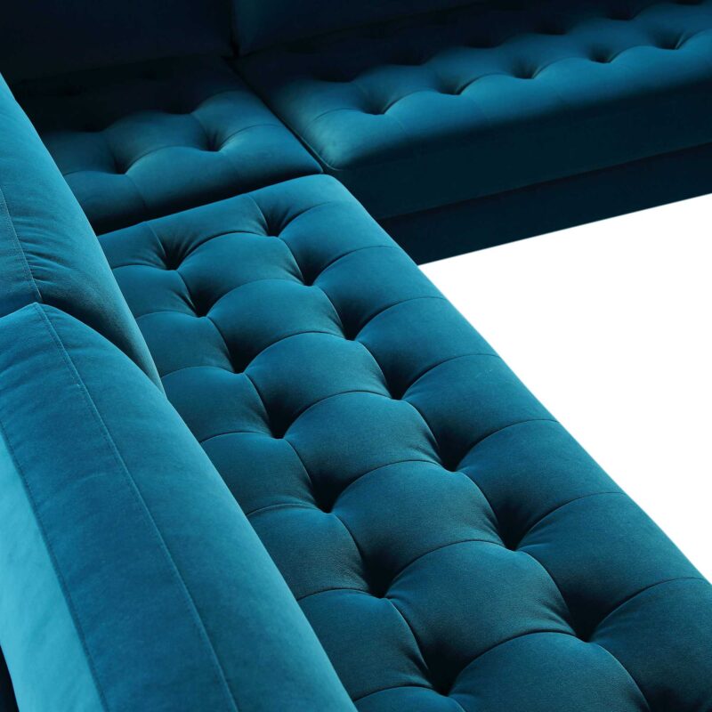 Henrietta 5+Seater Corner Sofa, Teal Velvet - Image 10