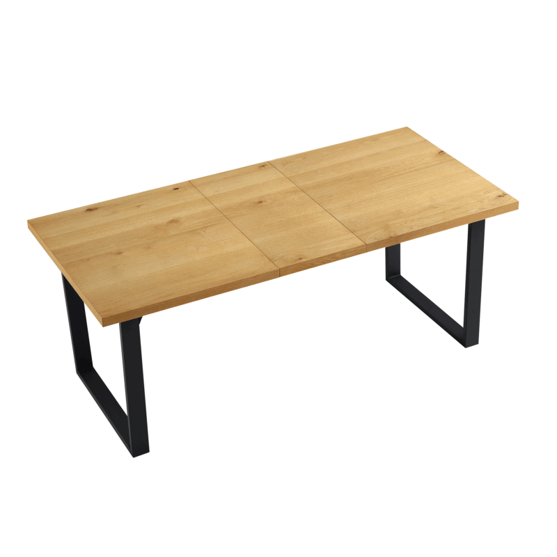 BERN 6-8 Seater Oak Extending Dining Table with Metal Legs - Image 7