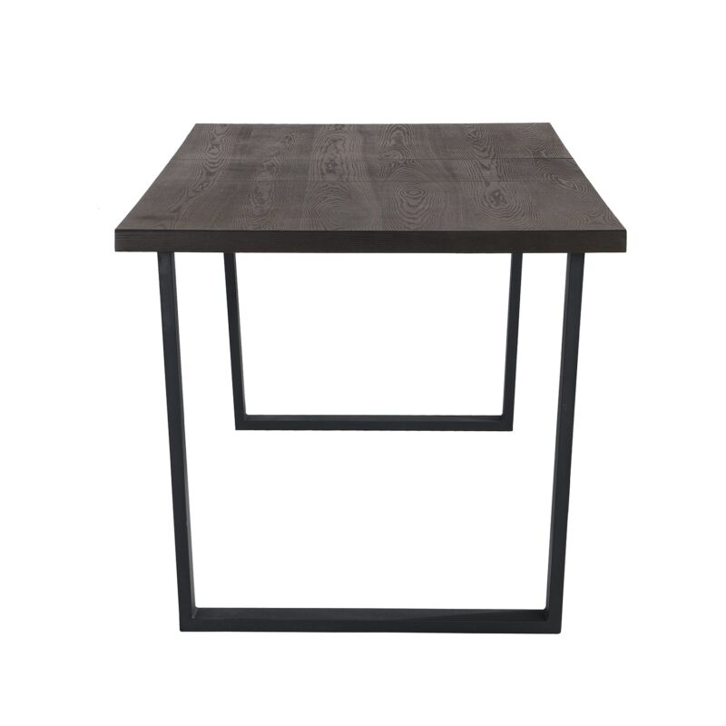 BERN 6-8 Seater Dark Oak Extending Dining Table with Metal Legs - Image 11