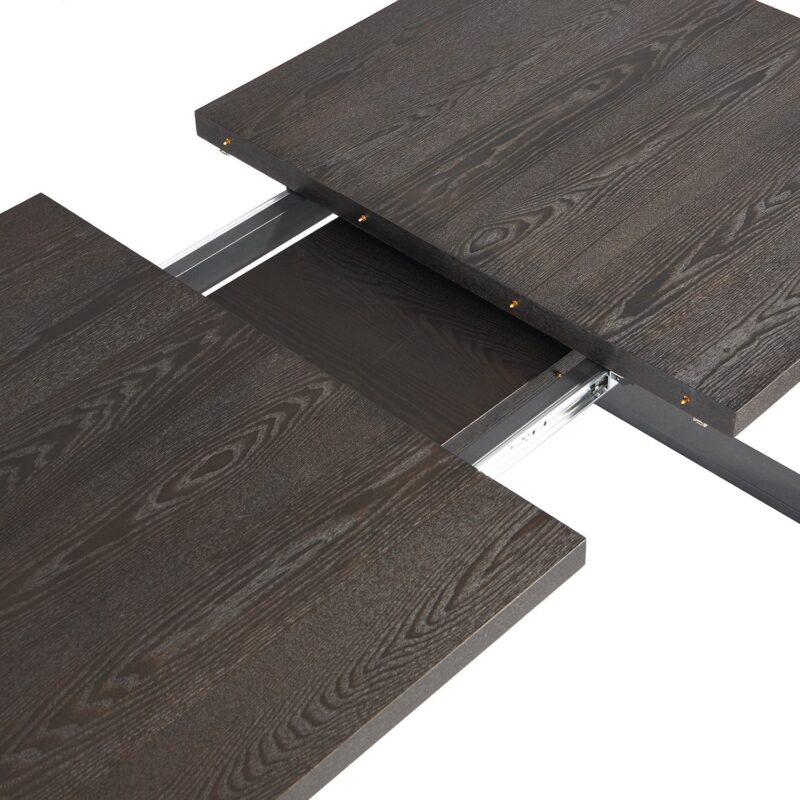 BERN 6-8 Seater Dark Oak Extending Dining Table with Metal Legs - Image 13