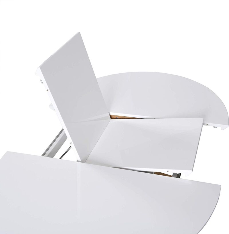 Grenchen Round to Oval 4 to 6-Seater White High Gloss Extendable Dining Table - Image 7