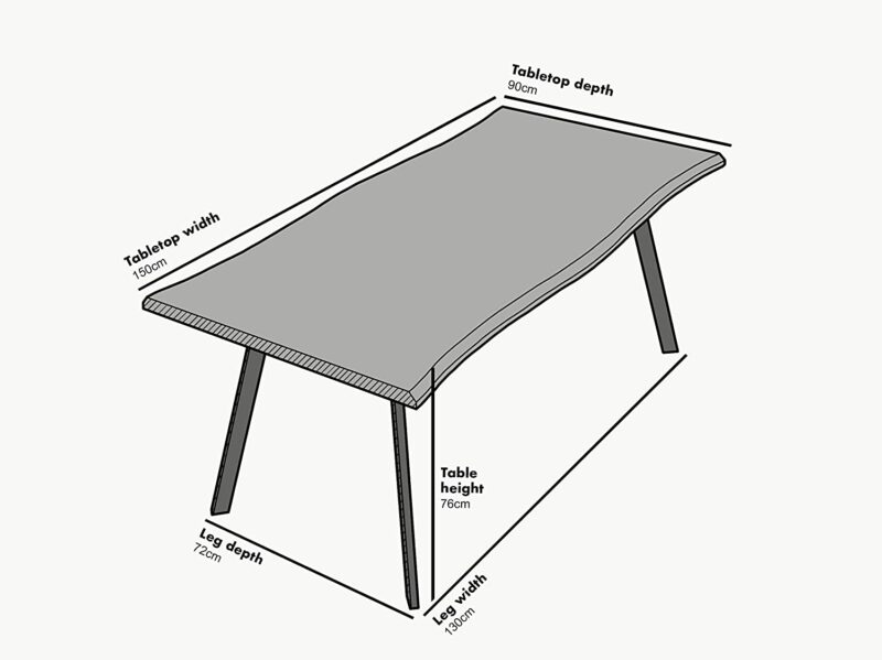 Kenora Wood Effect 150 cm Dining Table with Curved Edges 4 Seater - Image 4