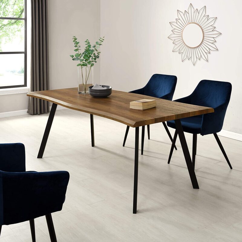 Kenora Wood Effect 180 cm Dining Table with Curved Edges 6 Seater - Image 2