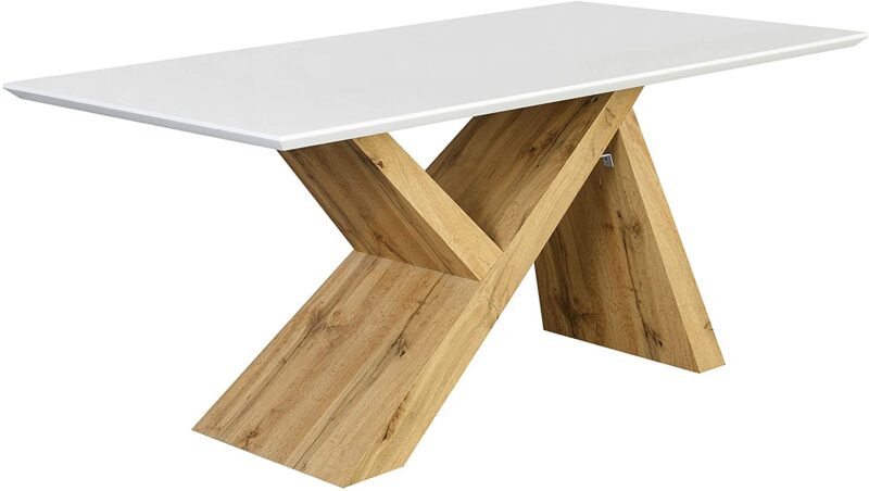 Orillia Oak Effect 160 cm Dining Table  with White Top - Image 2