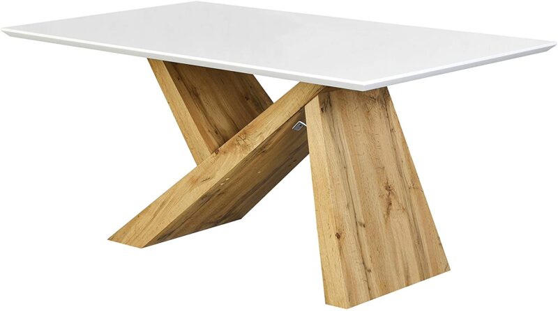 Orillia Oak Effect 160 cm Dining Table  with White Top - Image 3
