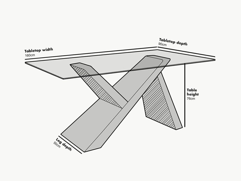 Orillia Oak Effect 160 cm Dining Table  with Clear Glass Top - Image 4