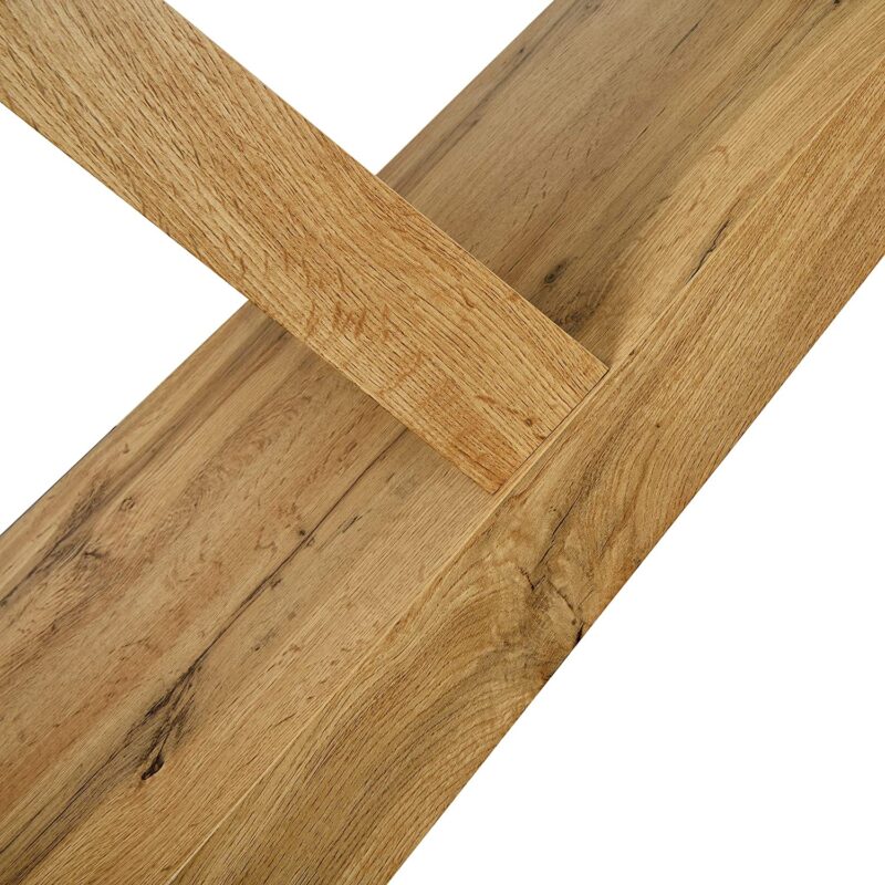 Orillia Oak Effect 160 cm Dining Table  with Clear Glass Top - Image 7