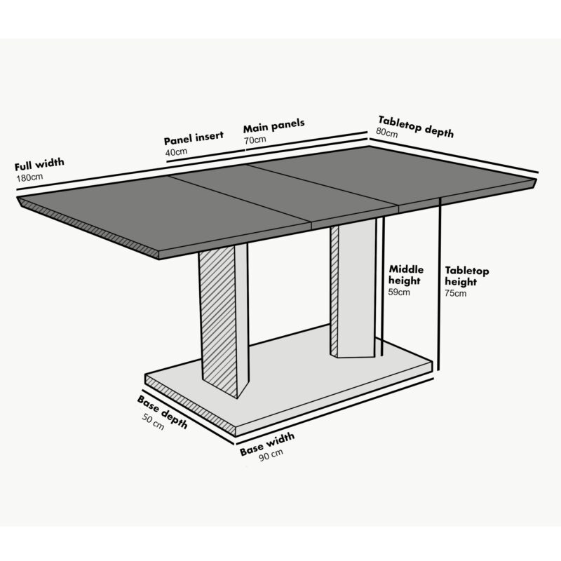 Goswell Concrete Effect Extending Dining Table 6 to 8 Seater - Image 5