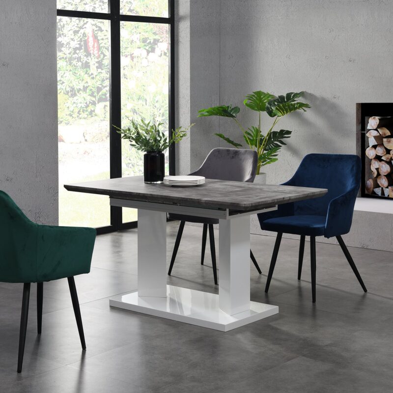Goswell Concrete Effect Extending Dining Table 6 to 8 Seater - Image 2