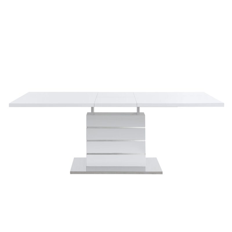 Hayne High Gloss White Extending Dining Table 6 to 8 Seater - Image 7