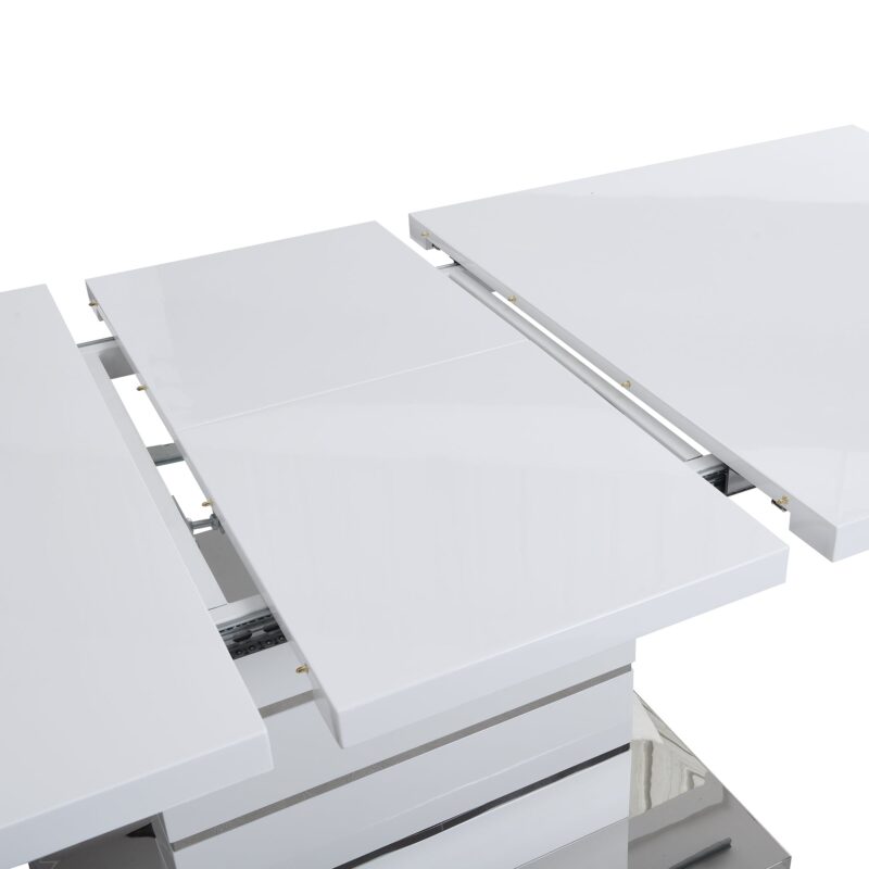 Hayne High Gloss White Extending Dining Table 6 to 8 Seater - Image 8