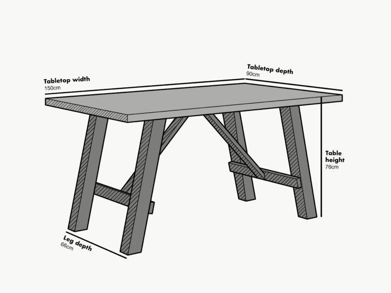 Lambeth Concrete effect 150cm Dining Table - Image 5