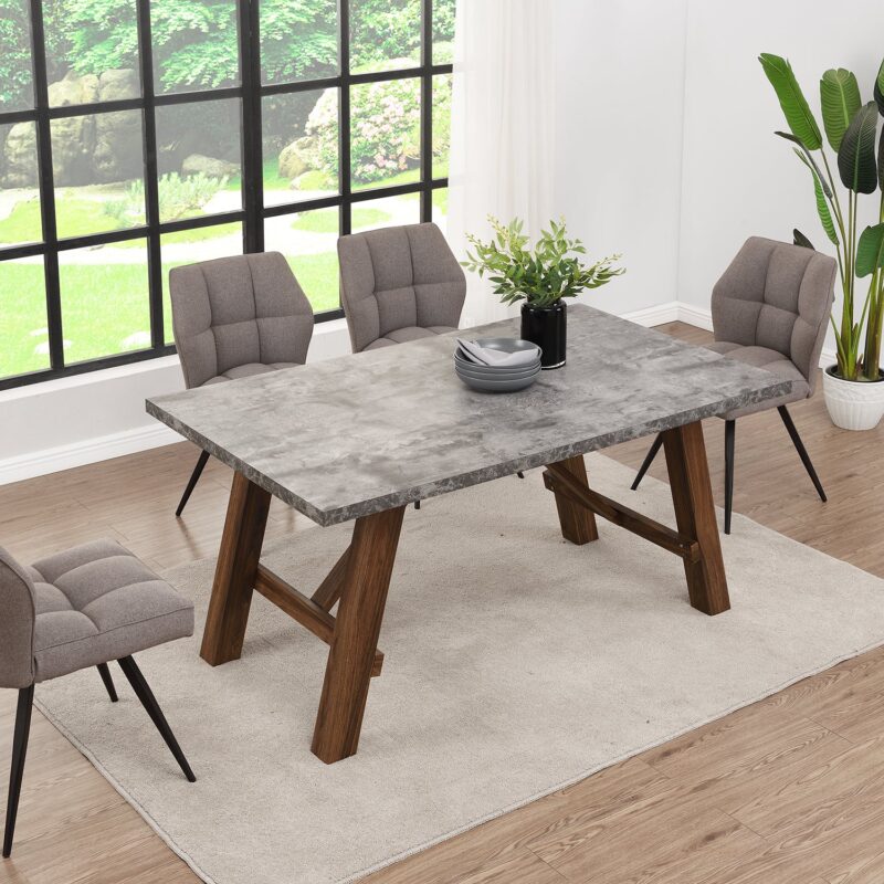 Lambeth Concrete effect 150cm Dining Table - Image 2